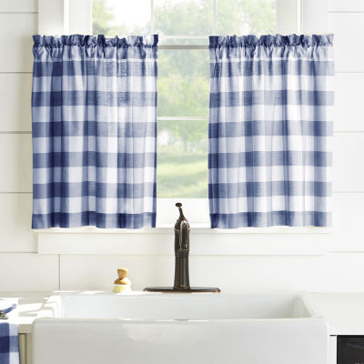 Threadmade Farmhouse Living Buffalo Check 2-pc. Rod Pocket Window Tier