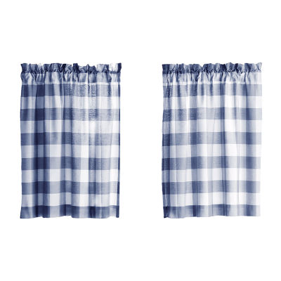 Threadmade Farmhouse Living Buffalo Check 2-pc. Rod Pocket Window Tier