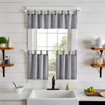 Elrene Home Fashions Tucker Stripe Tab Top Valance