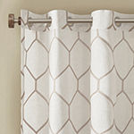 Madison Park Asher Metallic Embroidered Light-Filtering Grommet Top Single Curtain Panel