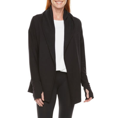 Stylus Womens Hooded Long Sleeve Open Front Cardigan