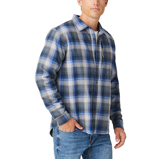 Free Country Mens Long Sleeve Relaxed Fit Flannel Shirt