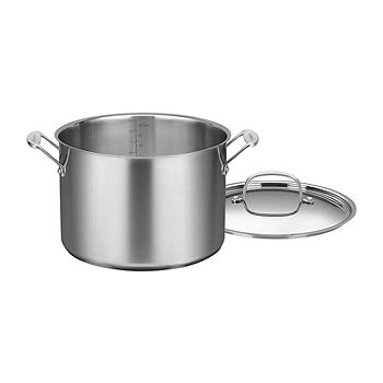 Chef's Classic Enamel on Steel Stockpot with Cover (12 Qt. - White), Cuisinart