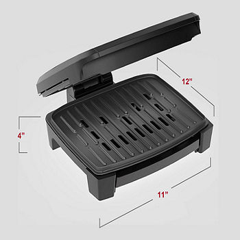 George Foreman Family Size 5 Serving Nonstick Compact Electric Indoor Grill in Black