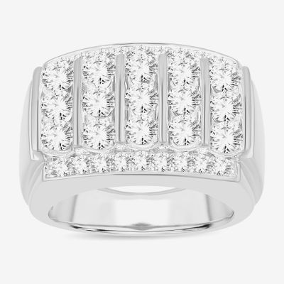 Mens (G-H / Si1-Si2) 3 CT. T.W. Lab Grown White Diamond 10K Gold Fashion Ring