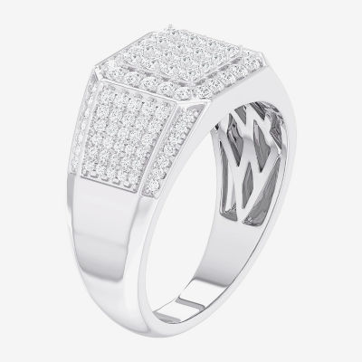 Mens 1 CT. T.W. Mined White Diamond 10K Gold Fashion Ring