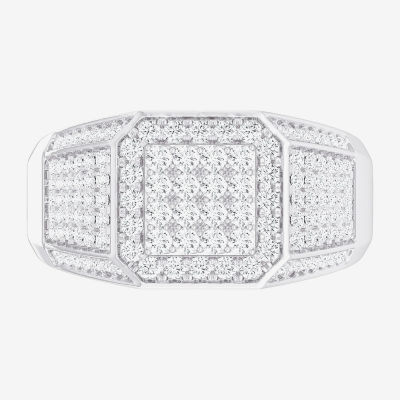 Mens 1 CT. T.W. Mined White Diamond 10K Gold Fashion Ring