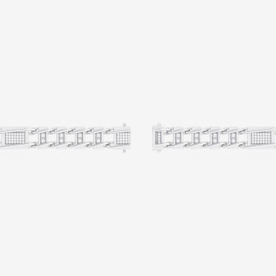 1 CT. T.W. Natural White Diamond 10K Gold 8 1/2 Inch Solid Link Bracelet