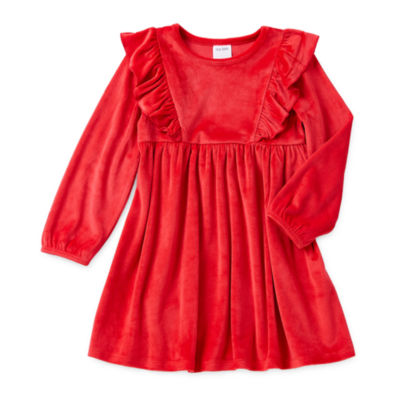 Okie Dokie Toddler & Little Girls Long Sleeve A-Line Dress