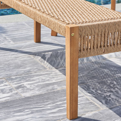 Azan Rattan Wood Patio Bench