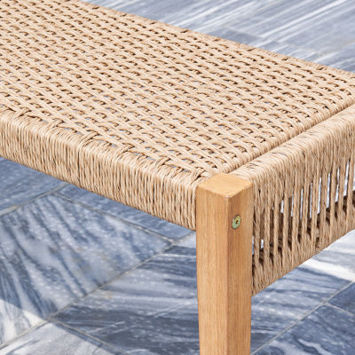 Azan Rattan Wood Patio Bench