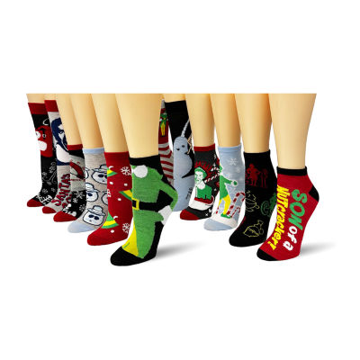 Warner Bros Elf Advent Calendar 12 Pair Crew Socks Mens