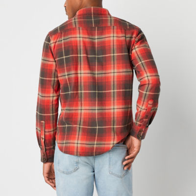 mutual weave Mens Regular Fit Long Sleeve Plaid Flannel Shirt
