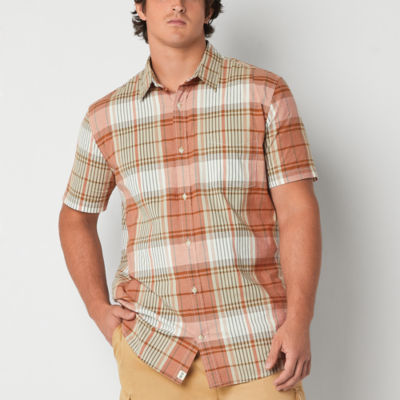 mutual weave Big and Tall Mens Classic Fit Short Sleeve Checked Button-Down Shirt
