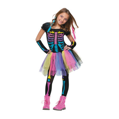 Little & Big Kid Girls Funky Punky Bones Tutu Costume