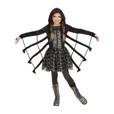 Little & Big  Girls Sparkling Spider Costume