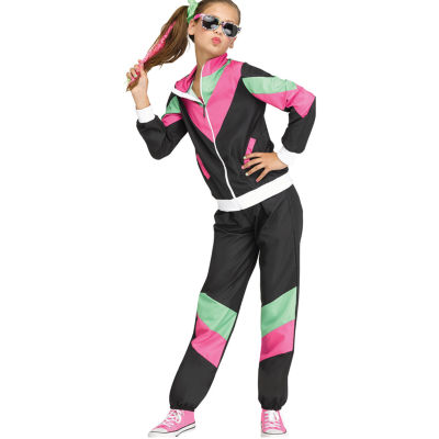 Little & Big  Girls 80s Track Suit Costume