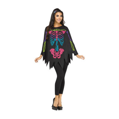 Womens Skeleton Poncho Skeleton Costume