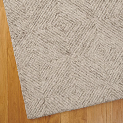 Martha Stewart Camden Geometric Hand Tufted Washable 6' X 6' Indoor Square Area Rug