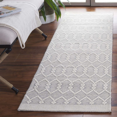 Martha Stewart Aria Bordered Loomed Washable 27" X 96" Indoor Rectangular Runner