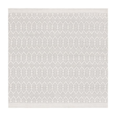 Martha Stewart Aria Bordered Loomed Washable 6' X 6' Indoor Square Area Rug