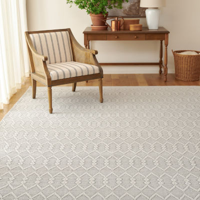 Martha Stewart Aria Bordered Loomed Washable 6' X 6' Indoor Square Area Rug