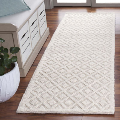 Martha Stewart Lyla Geometric Woven Washable 27" X 96" Indoor Rectangular Runner