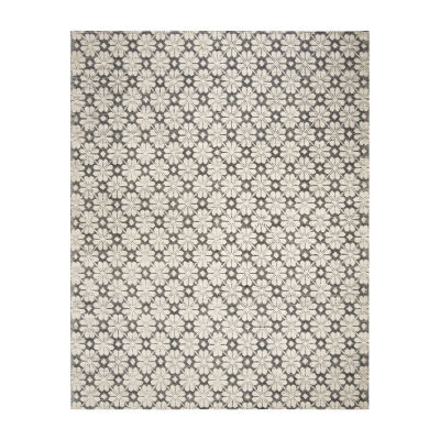 Martha Stewart Rana Floral Woven Washable Indoor Rectangular Area Rug