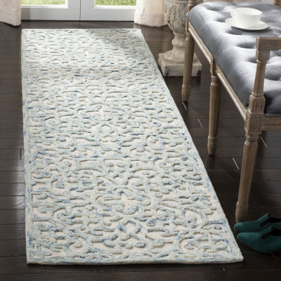 Martha Stewart Jada Floral Hand Tufted Washable 27" X 96" Indoor Rectangular Runner