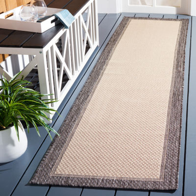 Martha Stewart Zia Bordered Washable 26" X 108" Outdoor Rectangular Runner