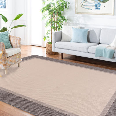 Martha Stewart Zia Bordered Washable 6'7" X 6'7" Outdoor Square Area Rug