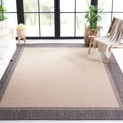 Martha Stewart Zia Bordered Washable 6'7" X 6'7" Outdoor Square Area Rug