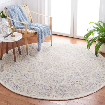 Martha Stewart Char Floral Hand Tufted Washable 6' X Indoor Round Area Rug