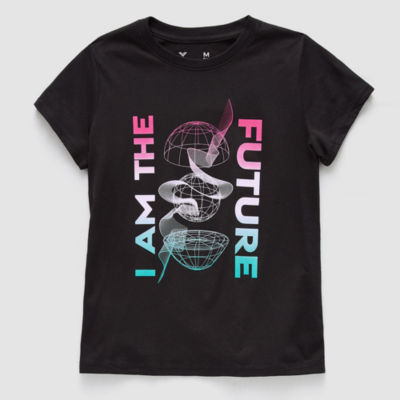 Xersion Little & Big Kid Girls Crew Neck Short Sleeve Regular Fit Graphic T-Shirt