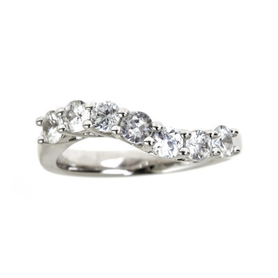 LIMITED QUANTITIES  Genuine White Zircon Sterling Silver Wave Ring