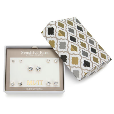 Mixit Hypoallergenic Gold Tone Stud Cubic Zirconia Stud Earrings