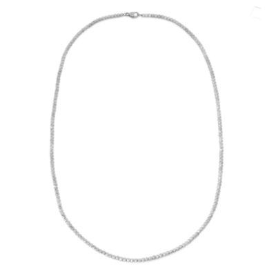 Womens Sterling Silver 18 Inch Beaded Necklace