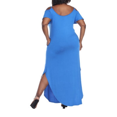 White Mark Lexi Womens Plus Short Sleeve Maxi Dress