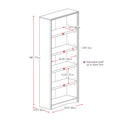 Quadra 71" Tall Adjustable Bookshelf