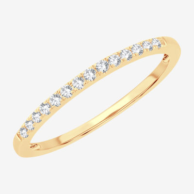 Womens 1/10 CT. T.W. Natural White Diamond 10K Gold Wedding Band
