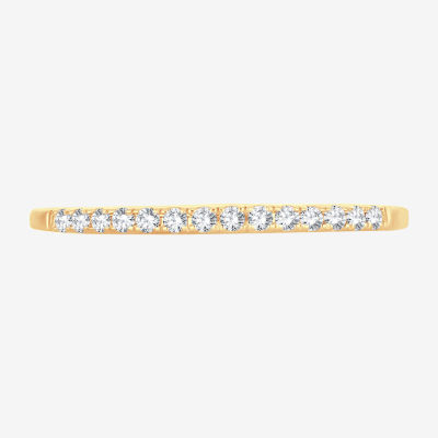 Womens 1/10 CT. T.W. Natural White Diamond 10K Gold Wedding Band