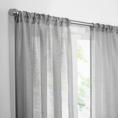 Vue Textured Voile Sheer Rod Pocket Set of 2 Curtain Panel