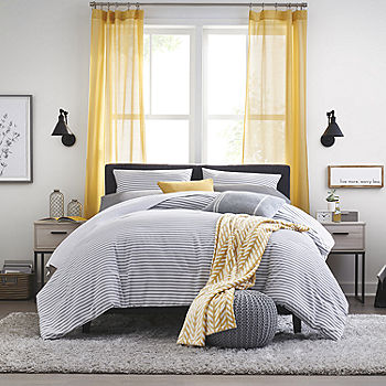 Home Expressions Intellifresh™ Antimicrobial Treated Heathered Stripe Reversible  Comforter Set - JCPenney