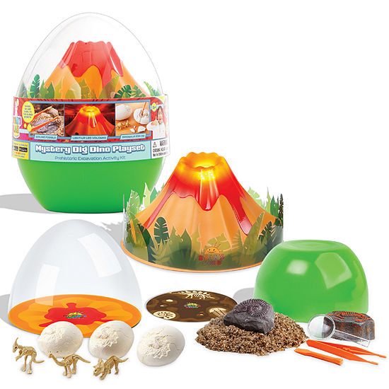 Ryan's World Toy Surprise Unboxing Dino Playset Fossil Excavation Set with Dinosaur Eggs and Volcano Lava Light