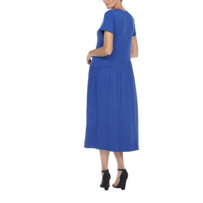 White Mark Womens Short Sleeve Maxi Dress