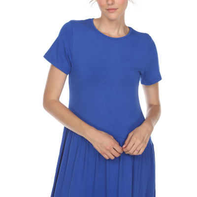 White Mark Womens Short Sleeve Maxi Dress