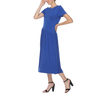 White Mark Womens Short Sleeve Maxi Dress