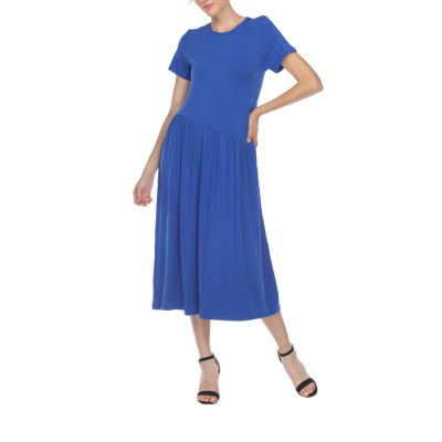 White Mark Womens Short Sleeve Maxi Dress