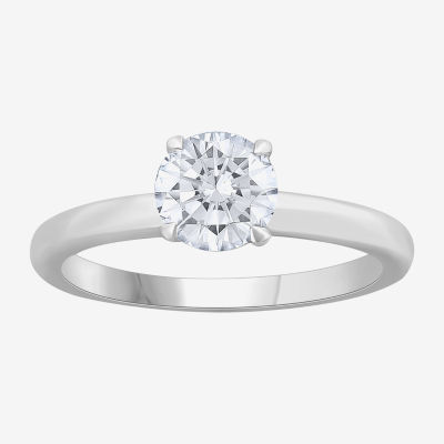 H-I / Si1) Womens 1 CT. T.W. Lab Grown White Diamond 14K Gold Round Solitaire Engagement Ring