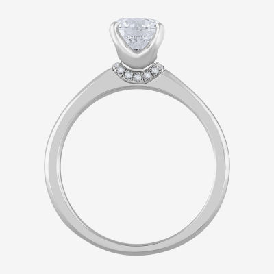 (H-I / Si1) Womens 1 CT. Lab Grown White Diamond 14K Gold Round Solitaire Engagement Ring
